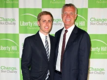 Upton Sinclair Honoree Tim Gill and and partner Scott Miller (L) arrive for the Liberty Hill Upton Sinclair Awards Dinner at The Beverly Hilton Hotel, May 11, 2011 in Beverly Hills, California. Credit: Victor Decolongon/Getty Images.